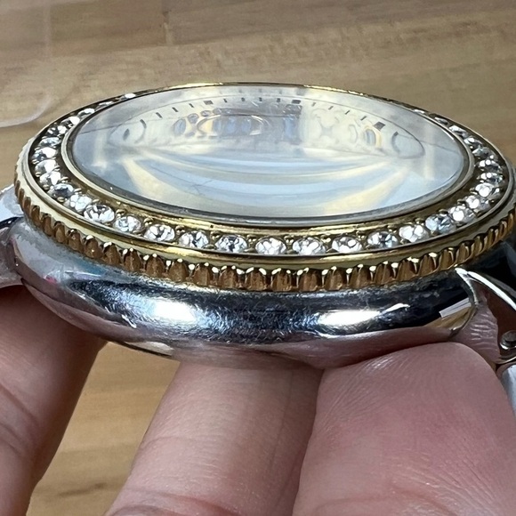 Marc Ecko The Cool Watch Gold and Silver Tone Rhinestone Encrusted Bling Watch - Picture 7 of 11